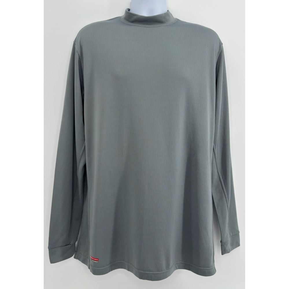 Mizuno Breath Thermo Mens L Wool Blend Thermal Base Layer Gray Long Sleeve